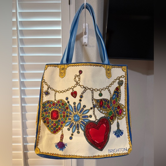 Brighton Handbags - Brighton Tote Bag, Glittering Love, Vibrant Color Scheme, Like New Condition